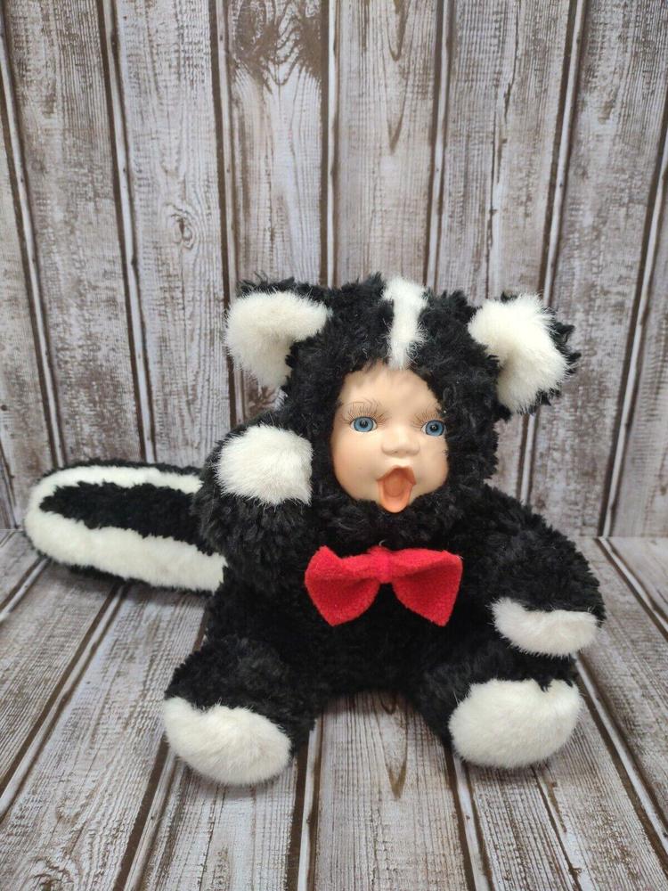 Geppeddo Cuddle Kids Skyler Skunk Porcelain Doll Plush Toy